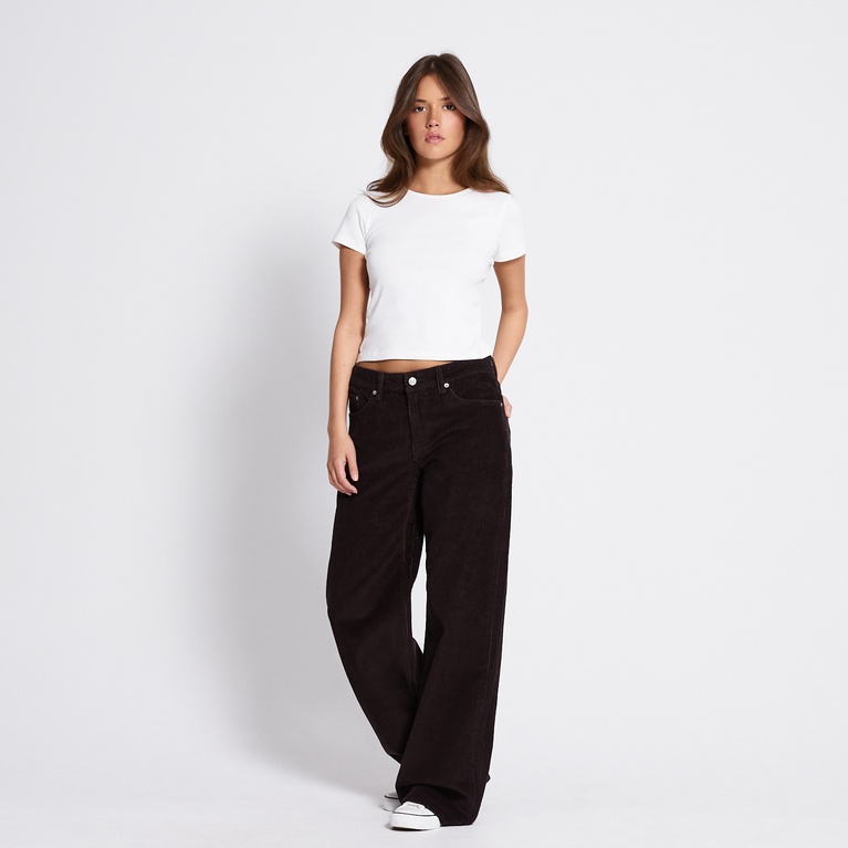 Mid waist wide jeans "Optiwide" Brown 2